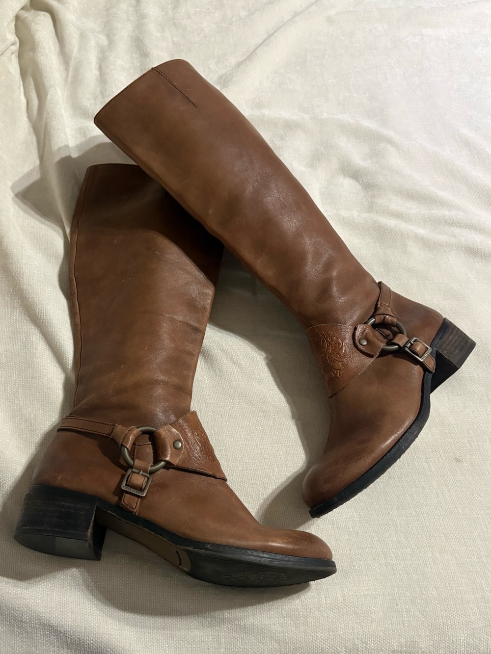 Vince Camuto Women’s Tall Leather Riding Boots in Brown 7.5 - Picture 2 of 9